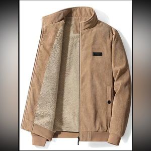 NEW Corduroy khaki zip-up jacket, Men’s size Medium, never worn!